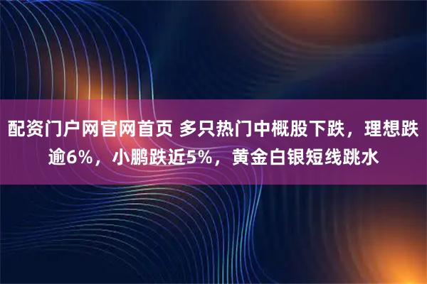 配资门户网官网首页 多只热门中概股下跌，理想跌逾6%，小鹏跌近5%，黄金白银短线跳水