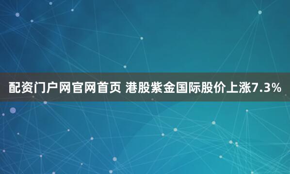 配资门户网官网首页 港股紫金国际股价上涨7.3%