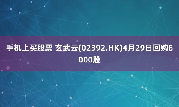 手机上买股票 玄武云(02392.HK)4月29日回购8000股
