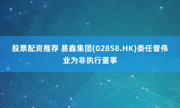 股票配资推荐 易鑫集团(02858.HK)委任曾伟业为非执行董事