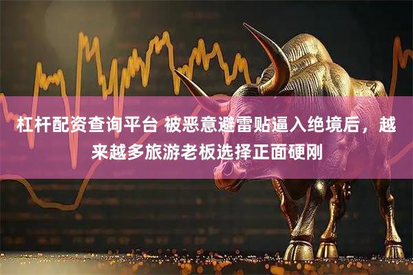 杠杆配资查询平台 被恶意避雷贴逼入绝境后，越来越多旅游老板选择正面硬刚