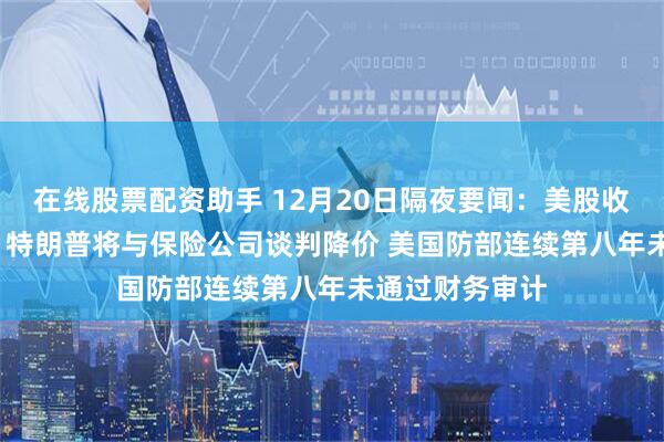 在线股票配资助手 12月20日隔夜要闻：美股收涨 银价创新高 特朗普将与保险公司谈判降价 美国防部连续第八年未通过财务审计